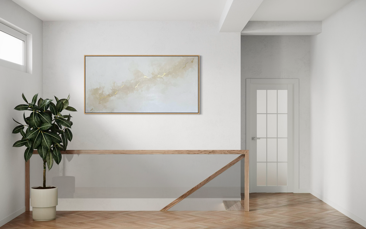 "Golden Stillness" - Original Gemälde | 140x70 cm