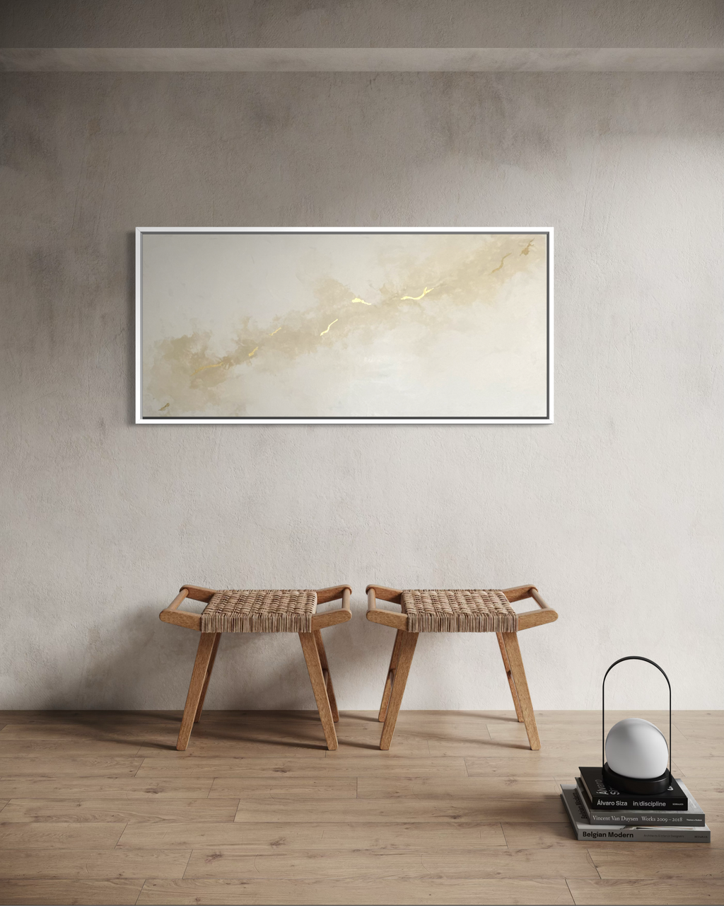 "Golden Stillness" - Original Gemälde | 140x70 cm