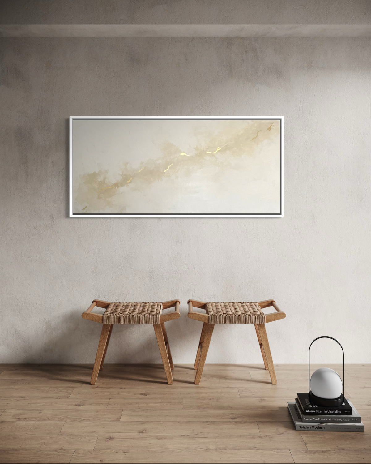 "Golden Stillness" - Original Gemälde | 140x70 cm