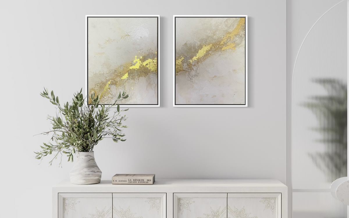 "Flow of Light" - Original Gemälde | Diptychon  | je 40x50 cm
