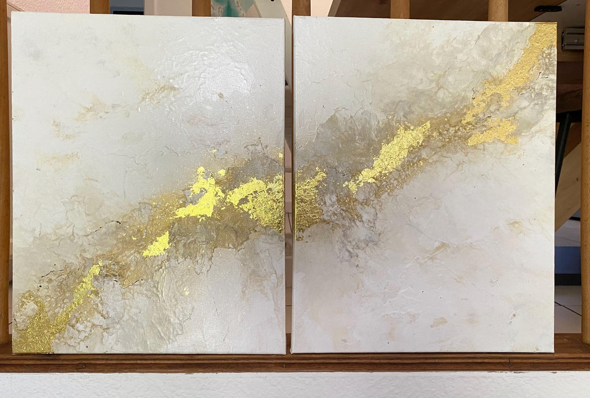 "Flow of Light" - Original Gemälde | Diptychon  | je 40x50 cm